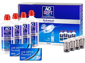 AIR OPTIX plus HydraGlyde AOSept Plus 4er Set von Alcon