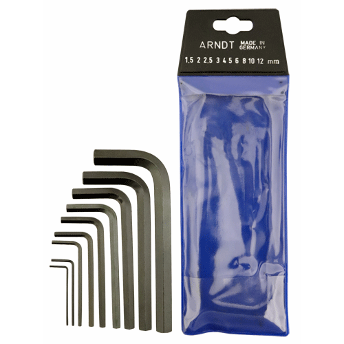 ARNDT Germany 9mm Allen Key Hex Key – Chrome Vanadium Steel, L-Shape, Metric 9.0mm Allan Alan Wrench