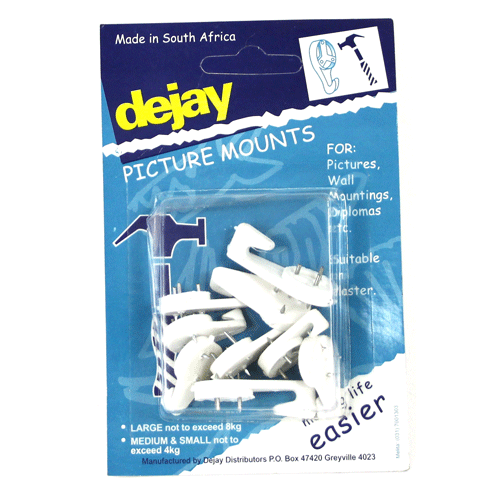 DEJAY PICTURE HOOKS 9CARD ASSORTED PICTURE MOUNTS DWS Fowkes Bros