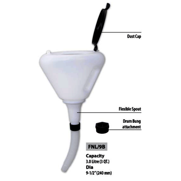 FUNNEL WITH ANTI SPLASH GROZ WITH WIRE MESH SCREEN Fowkes Bros