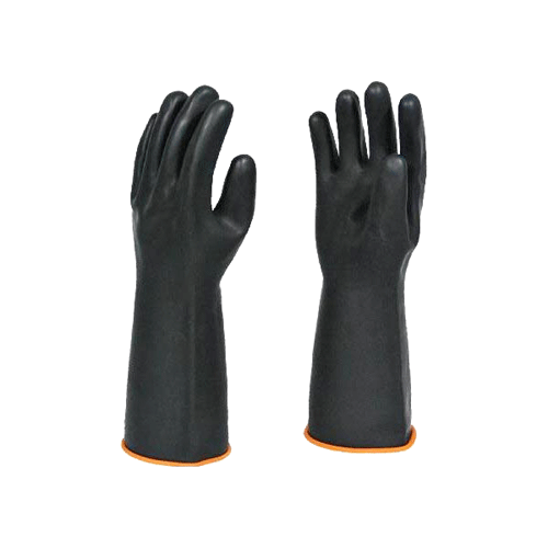 GLOVE RUBBER BLACK ELBOW SMOOTH HEAVY DUTY NATURAL RUBBER LATEX