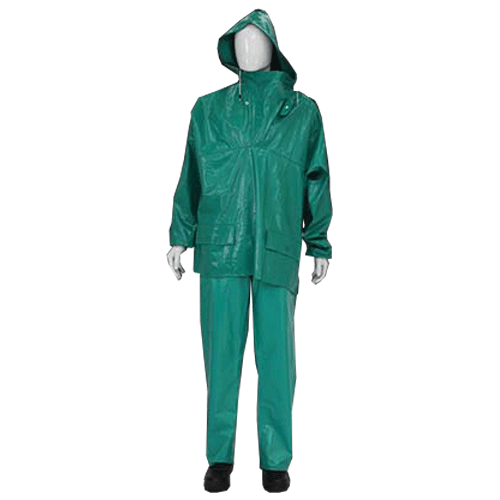 STORM JACKET PVC GREEN LARGE - PVC OILSKIN FOR FISHING | Fowkes Bros