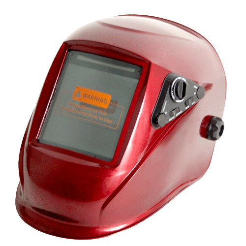 WELD HELMET AUTODARK RED (PROFESSIONAL) ADJUSTABLE LARGE VIEWING