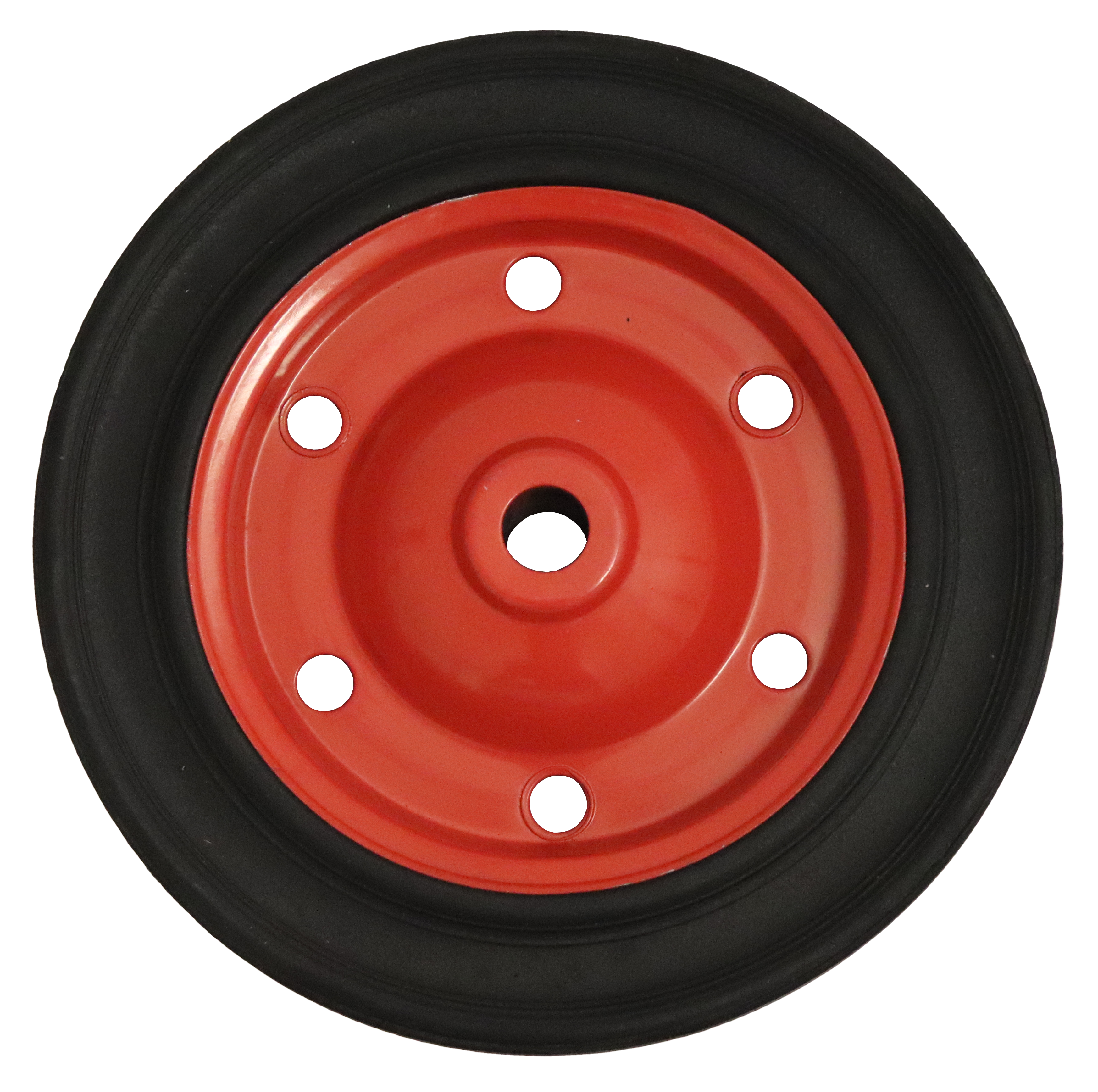 WHEELBARROW WHEEL SOLID RED FB SOLID WHEEL STEEL HUB Fowkes Bros