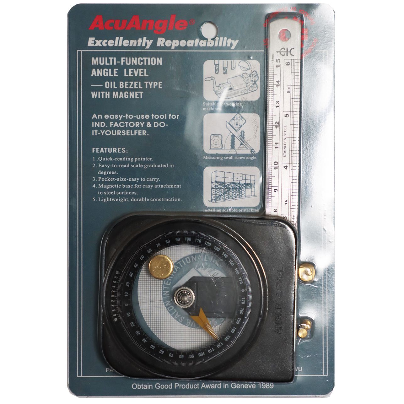 ACUANGLE PLASTIC 78X62X14MM GH - INCLINOMETER (OR CLINOMETER)