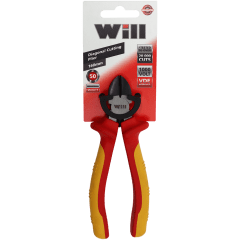 PLIER SIDE CUTTER 200MM VDE GED - RED/YELLOW HANDLE | Fowkes Bros