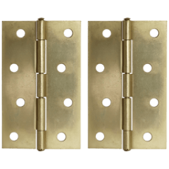 HINGE BUTT BRASS 100 X 75MM NYLON - SOLD PER PAIR (SOLID BRASS