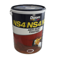 DURAM NS4 ANTIRUST COATING GRY 5L METAL PRIMER. WATER BASED Fowkes Bros