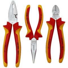 PLIER SET 3 PCS STD GEDORE - 200MM BLUE DUAL TONE HANDLE | Fowkes Bros