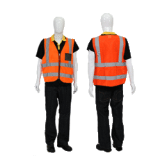 VEST REFLECTIVE ZIP ORG 3XL - ZIP (ID POUCH) | Fowkes Bros