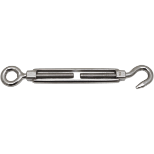TURN BUCKLE S/S 316 6MM - HOOK AND EYE - STAINLESS STEEL