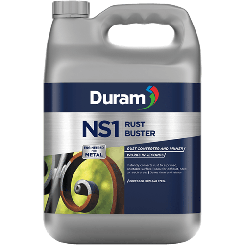 RUST CONVERTER NS1 5L DURAM RUST BUSTER (PRIMER) Fowkes Bros