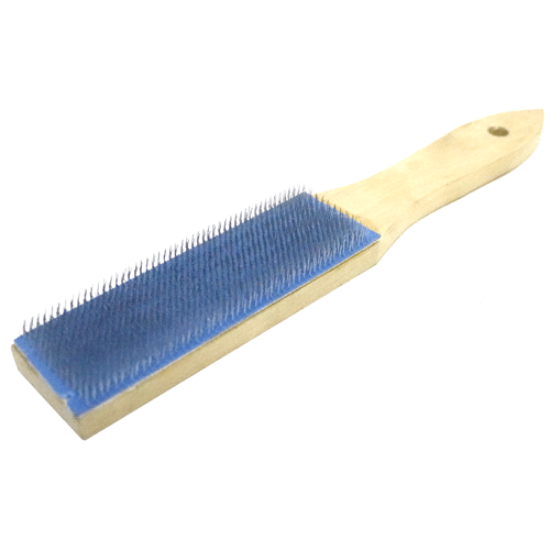 WIRE BRUSH 5 ROW BRASS HAWK - YELLOW PLASTIC HANDLE. 0.20MM WIRE