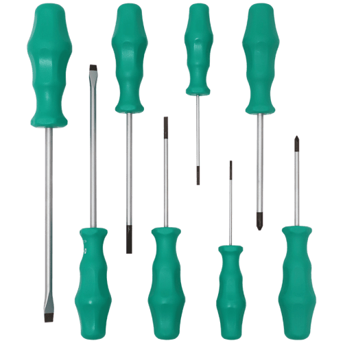SCREWDRIVER SET STD 8PC WERA GREEN - STANDARD | Fowkes Bros