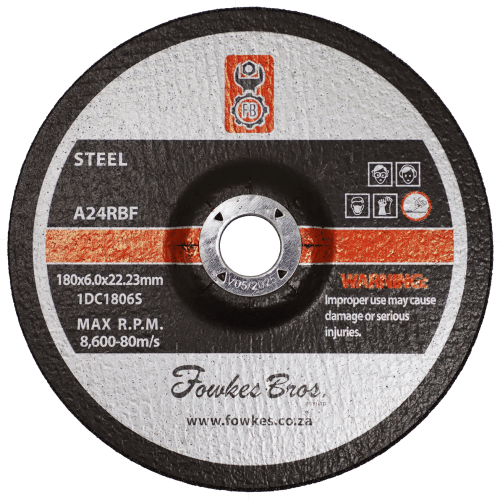 GRINDING DISC STL 180 X 6.0 FB - FOR STEEL | Fowkes Bros