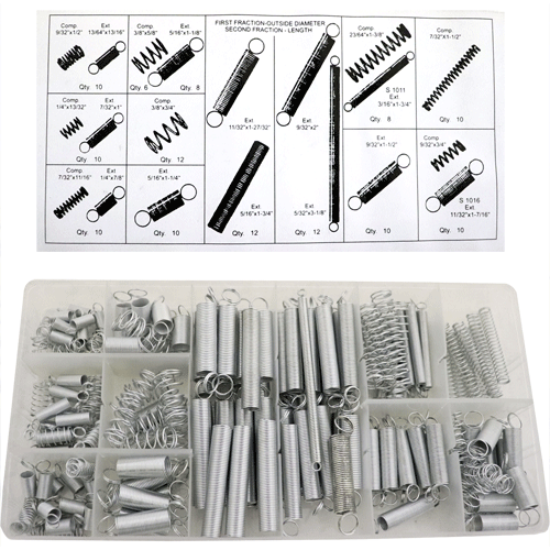 Pull Spring Assortment ASSORT SPRINGS 200PC - COMPRESSION & TENSION | Fowkes Bros