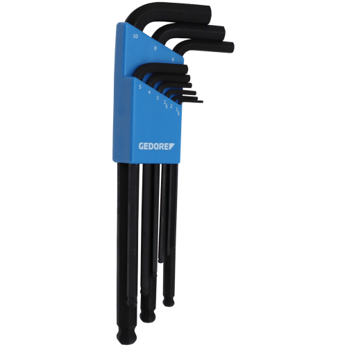 ALLEN K/SET B/P 1.5-10MM GED - 9PC - BLACK- PLASTIC CLIP-GEDORE