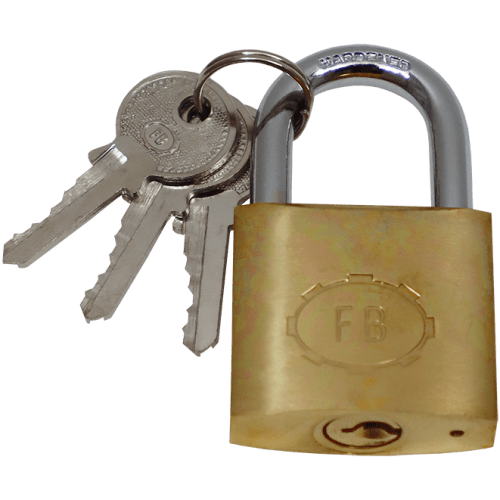 PADLOCK BRASS STD 60MM FB BOX - BOXED (6 PIN) | Fowkes Bros