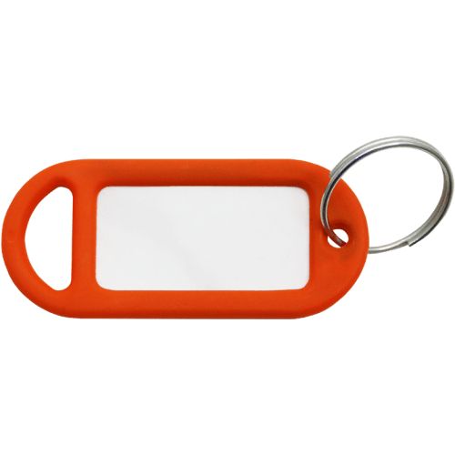 KEY TAG & RING PLASTIC ORANGE - PVC KEY-RING TAG | Fowkes Bros