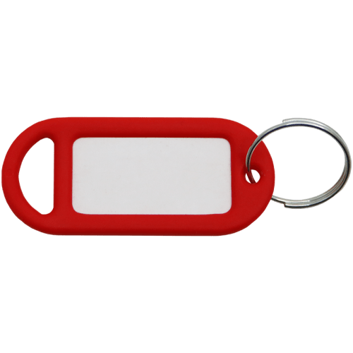 小物 FOUR STITCHES DOUBLE TAG KEYRING SMALL KEY TAG & RING PLASTIC RED - PVC KEY-RING TAG | Fowkes Bros