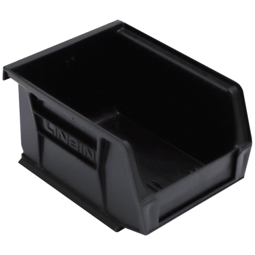 BOX PLASTIC STACKABLE 135LX105WX75H - SIZE 2 - BLACK STORAGE BIN