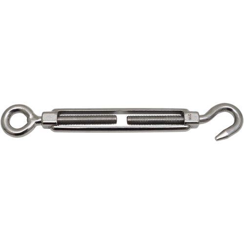 TURN BUCKLE S/S 316 6MM - HOOK AND EYE - STAINLESS STEEL | Fowkes Bros