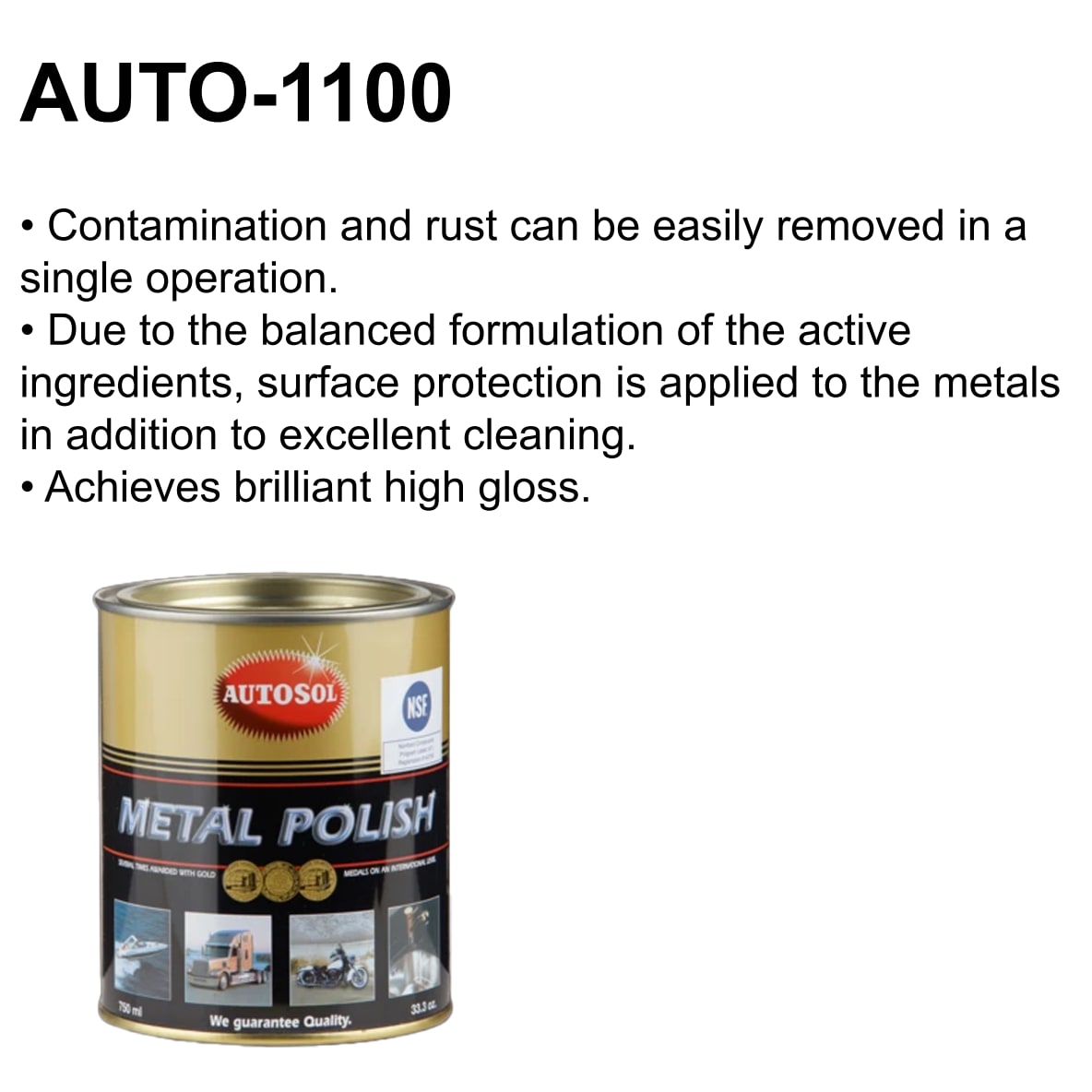 AUTOSOL POLISH METAL 750ML TIN - METAL POLISH PASTE