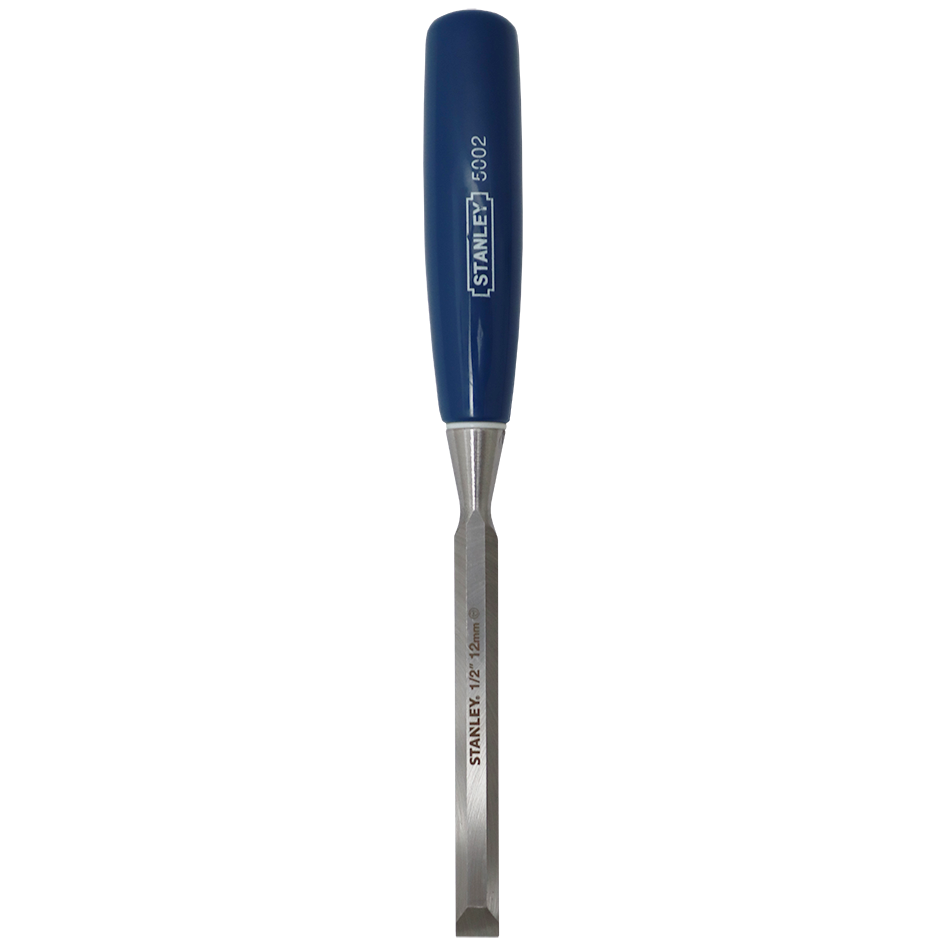 "CHISEL WOOD 12MM BEVEL EDGE STANLEY - ALLOY STEEL BLADE - BLUE HANDLE"