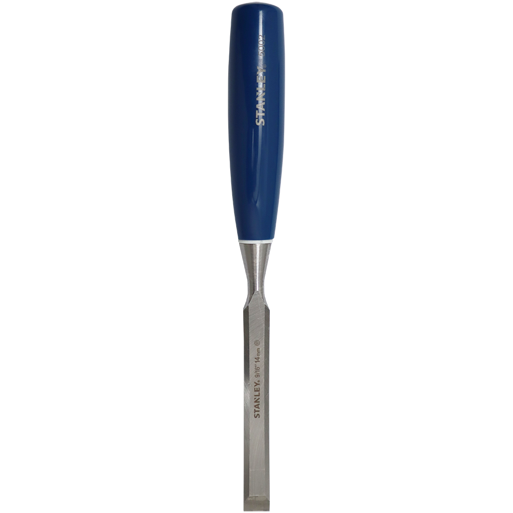 "CHISEL WOOD 14MM BEVEL EDGE STANLEY - ALLOY STEEL BLADE - BLUE HANDLE"
