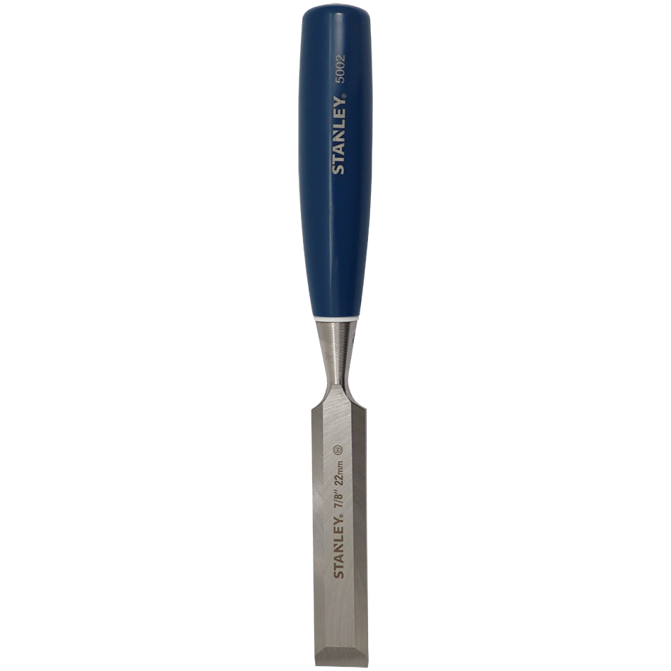 "CHISEL WOOD 22MM BEVEL EDGE STANLEY - ALLOY STEEL BLADE - BLUE HANDLE"
