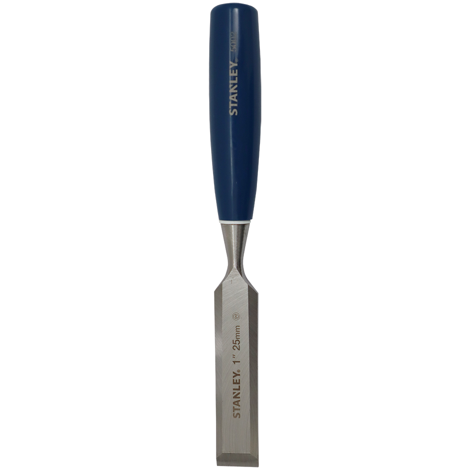 "CHISEL WOOD 25MM BEVEL EDGE STANLEY - ALLOY STEEL BLADE - BLUE HANDLE"
