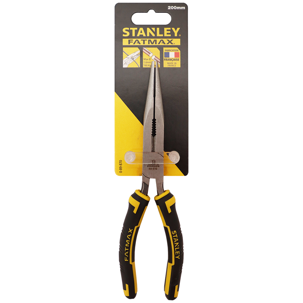 "PLIER LONG NOSE 200MM STD   STAN - FATMAX - YELLOW\/BLACK HANDLE"