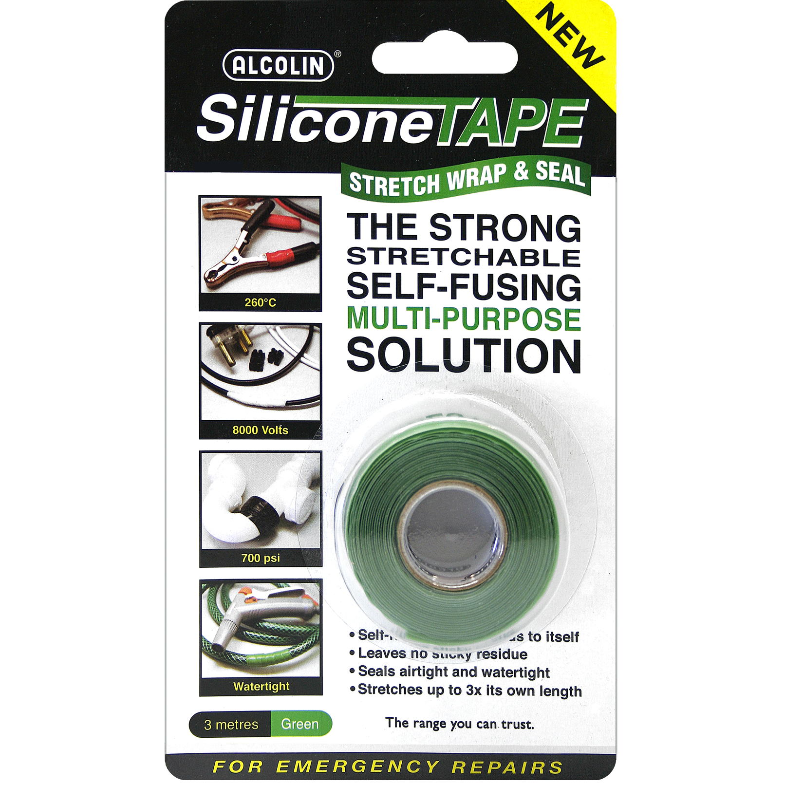 "ALCOLIN SILICONE TAPE 3M GREEN - STRETCH,WRAP AND SEAL"