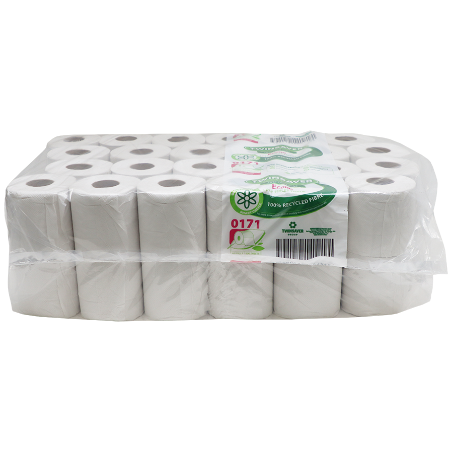 "TOILET PAPER 1PLY ECONO  (48) - RECYCLED TISSUE - SOLD PER PACK OF 48"