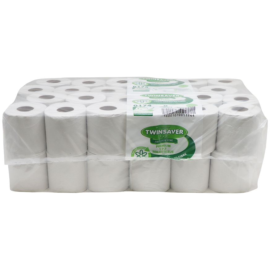 "TOILET PAPER 1PLY STANDARD  (48) - RECYCLED TISSUE - SOLD PER PACK OF 48"