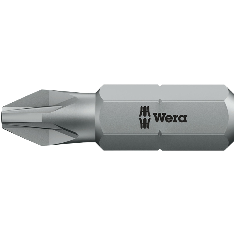 "BIT POZI NO.2 X 50MM BLACK WERA - 1\/4\" HEX SHANK - UNIVERSAL (PZ2)"