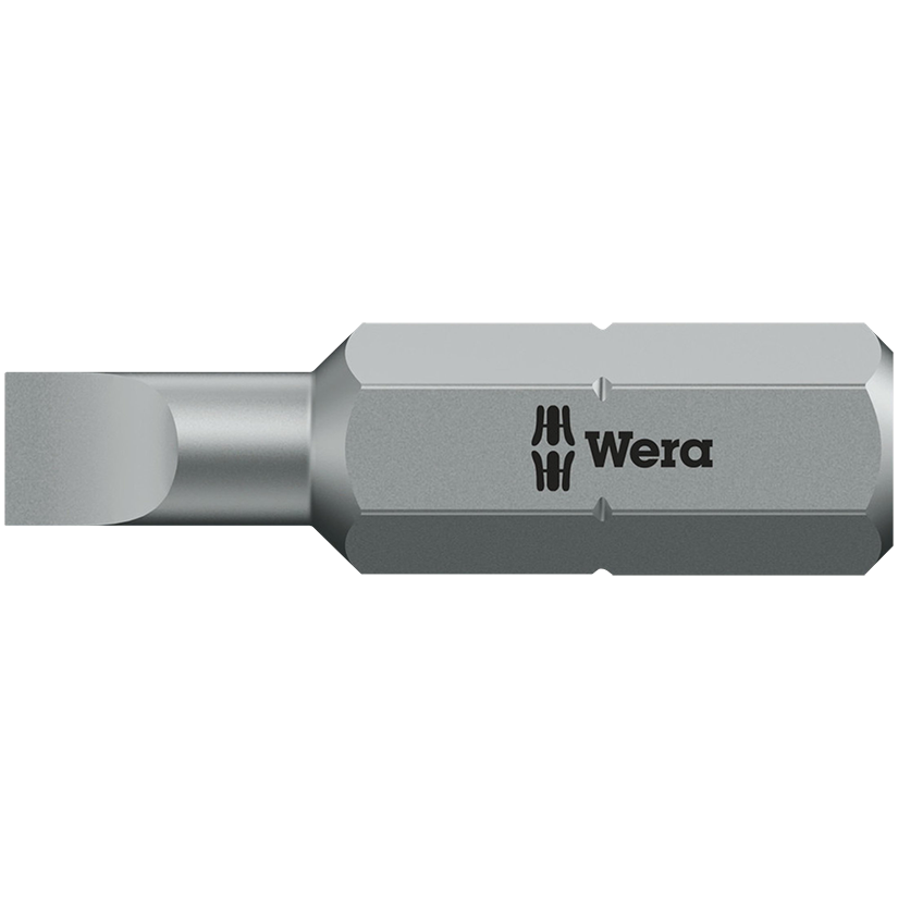 "BIT SLOTTED 4.0 X 25MM BLACK WERA - 1\/4\" HEX SHANK - UNIVERSAL (SLT)"