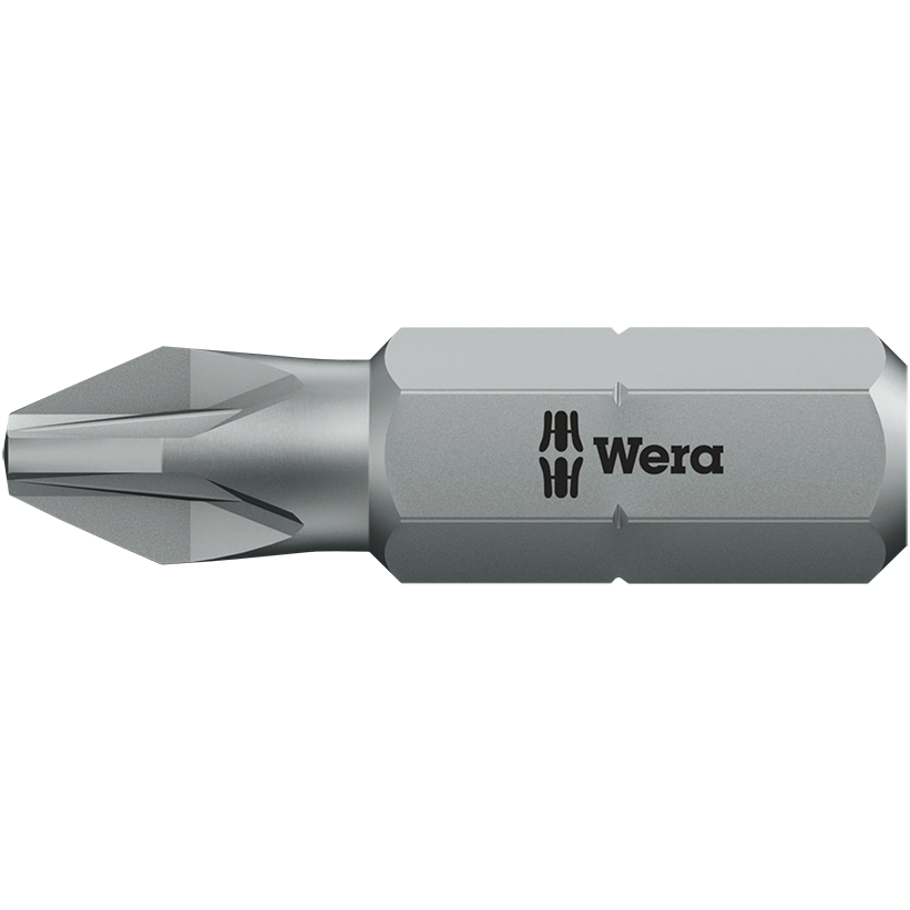"BIT POZI NO.1 X 25MM BLACK WERA - 1\/4\" HEX SHANK - UNIVERSAL (PZ1)"