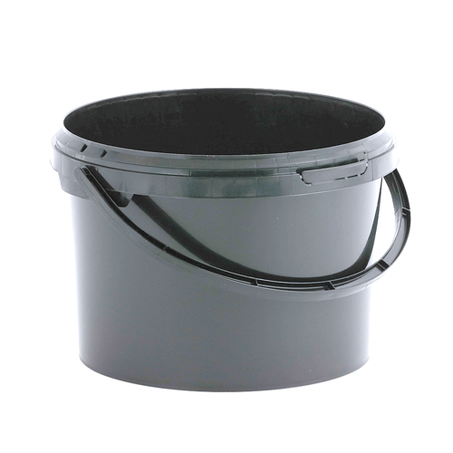 "BUCKET PLASTIC MIXING BLACK  2.5L - WITH LID - 2.5 LITRE"