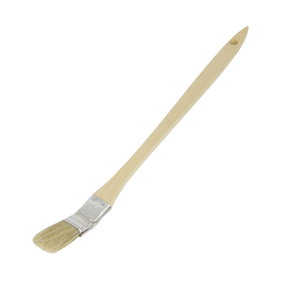 "RADIATOR BRUSH 25MM WOOD HDL - WHITE HAIR BLEND - BRISTLE LENGTH 57MM"