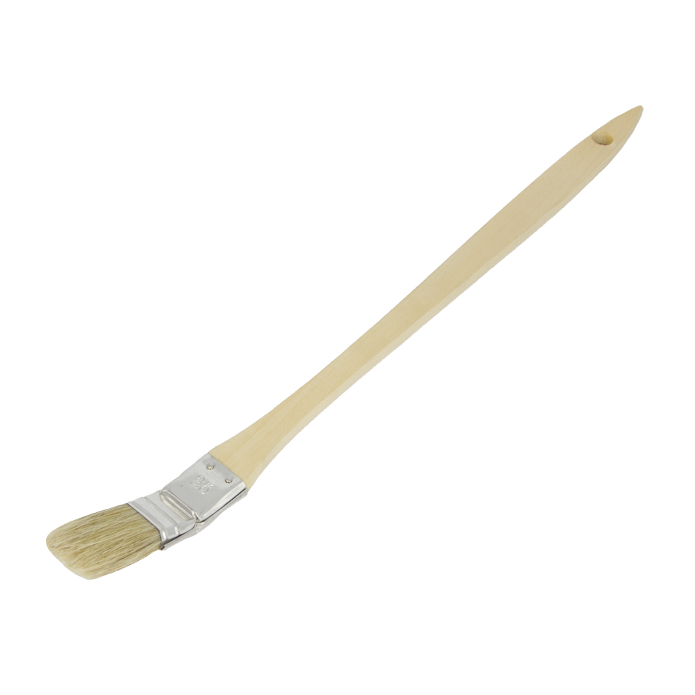 "RADIATOR BRUSH 60MM WOOD HDL - WHITE HAIR BLEND - BRISTLE LENGTH 57MM"
