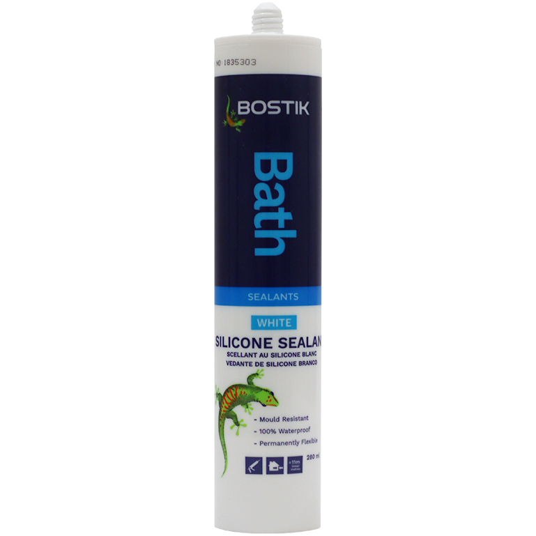 "SILICONE  280ML BOSTIK BATH - FULLY WATERPROOF WHITE"