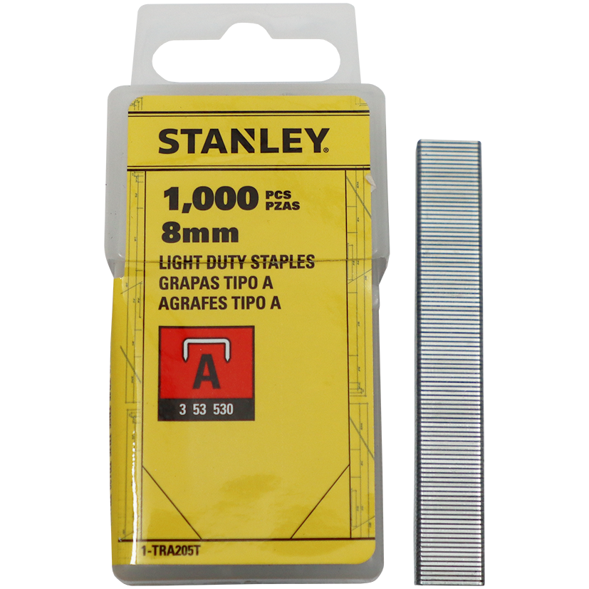 "STAPLE L\/D  8MM (1000 P\/BOX) STAN - LIGHT DUTY FOR 6-TR45 GUN"