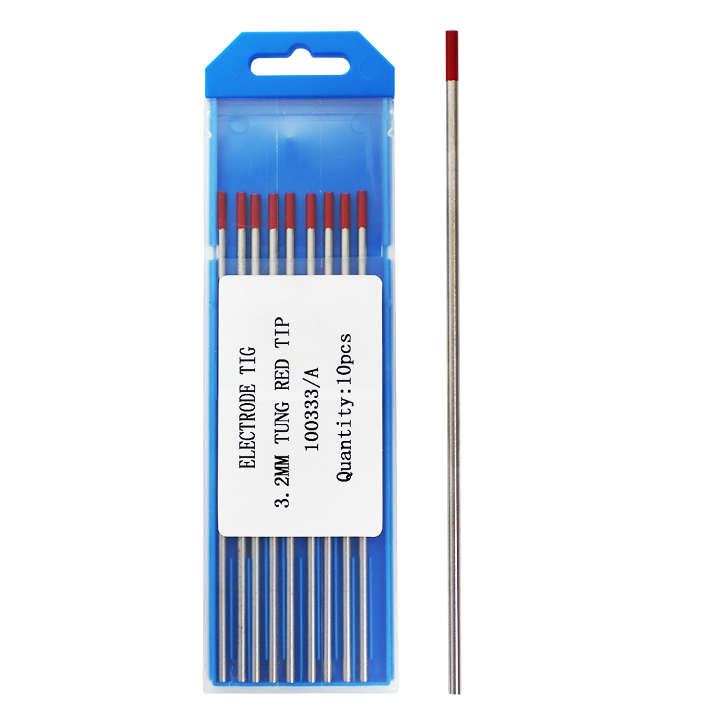 "ELECTRODE TIG 3.2MM X 150MM RED TIP - TUNGSTEN FOR S\/STEEL (2% THORIATED)"