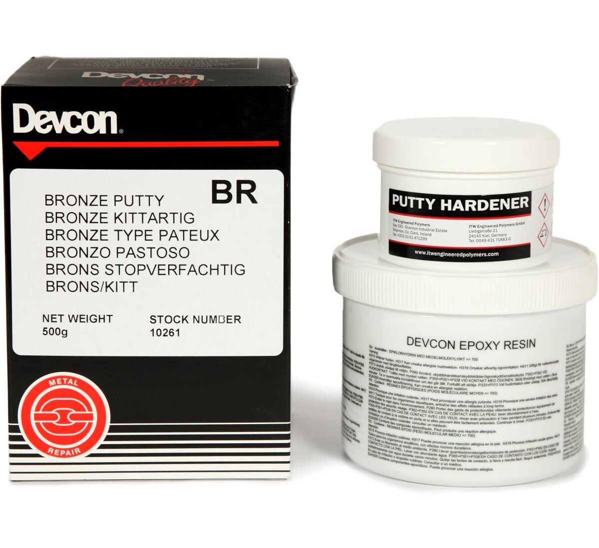 "EPOXY PUTTY BRONZE 500G DEVCON - 2-PART FOR BRONZE PARTS"