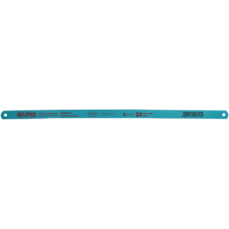 "BL HACKSAW SHATTERPROOF 24 TPI ECLIPSE - FLEXIBLE - CUTS ALL MATERIAL 3-16MM"