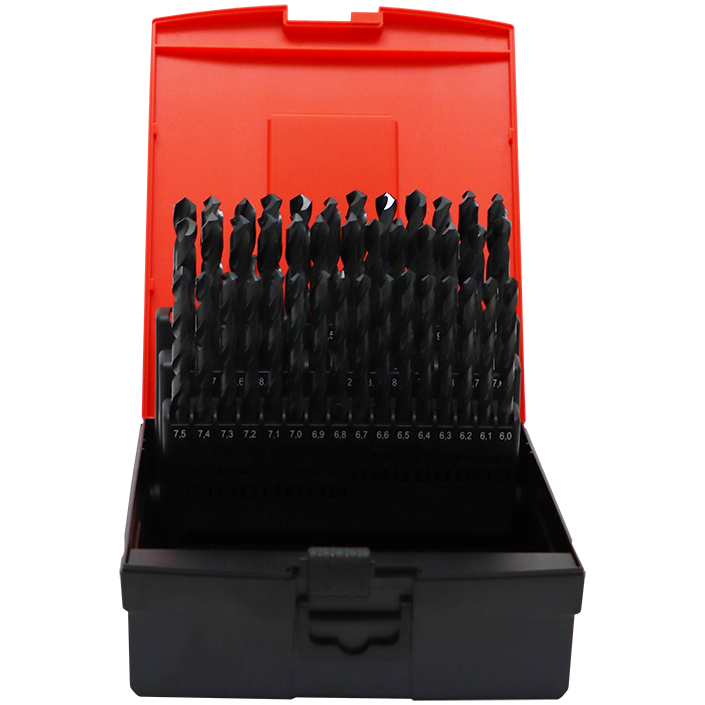 "DRILL SET 41PC 6-10 BLACK SOM - FULLY GROUND (M2) - PLASTIC BOX"