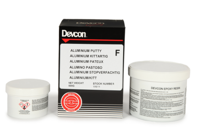 "EPOXY PUTTY ALUMINIUM 500G DEVCON - 2-PART FOR ALUMINIUM PARTS & EQUIPMENT"