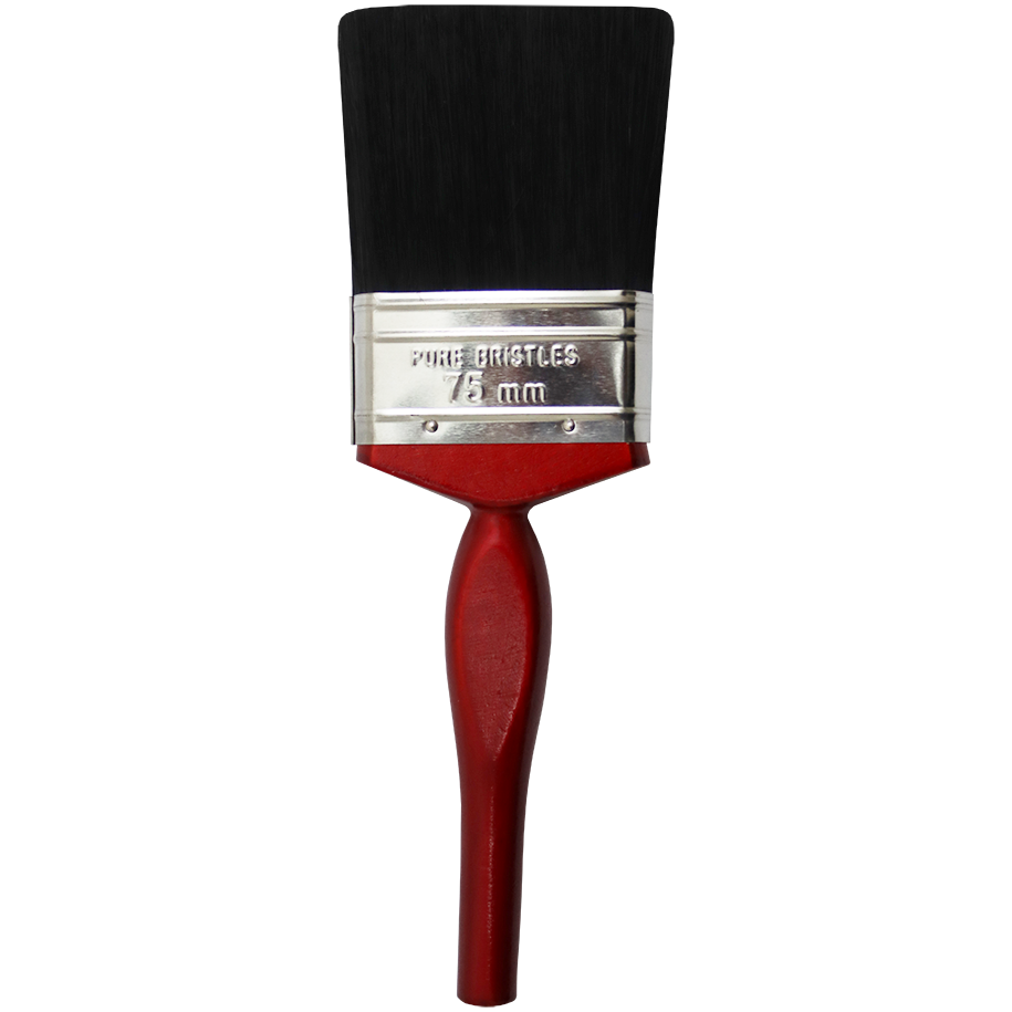"PAINT BRUSH  75MM PROFESS FB - WOOD HDL BLACK HAIR BLEND 76MM"