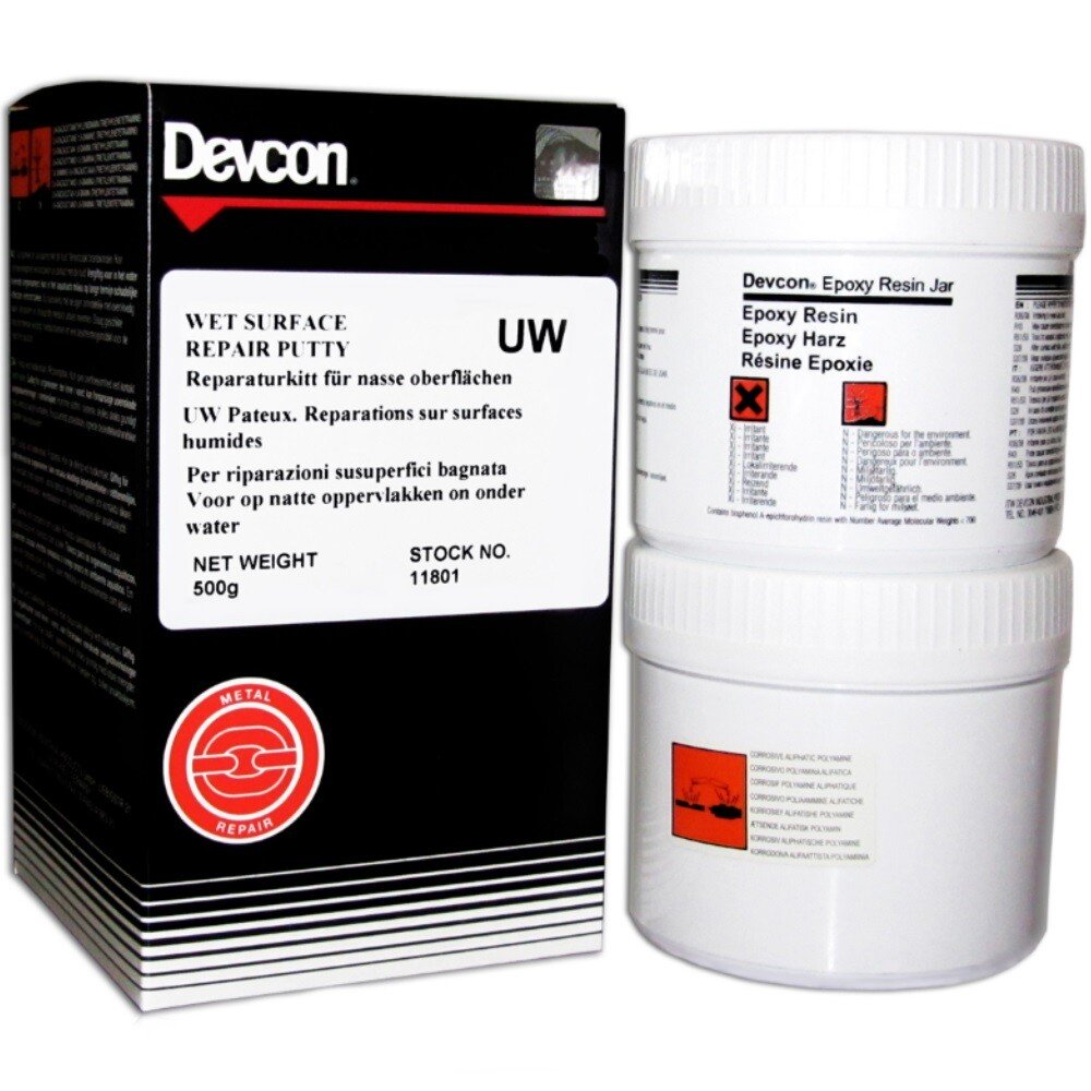 "EPOXY PUTTY WET SURFACE 500G DEVCON - 2-PART UNDER WATER REPAIR PUTTY"